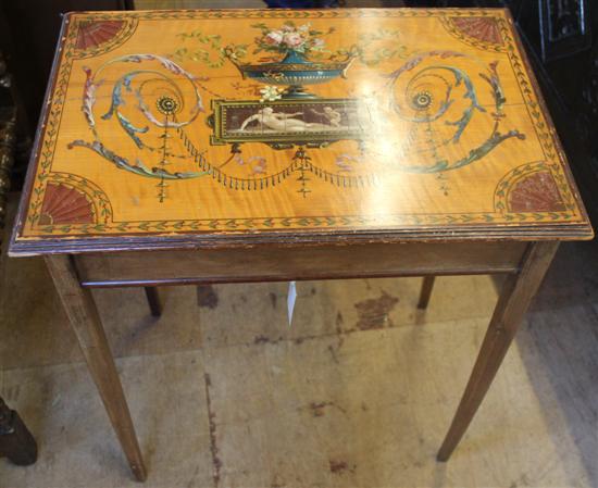 Sheraton Revival painted satinwood occasional table(-)